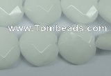 CPB313 15 inches 18*18mm faceted heart white porcelain beads