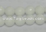 CPB35 15.5 inches 12mm faceted round white porcelain beads wholesale