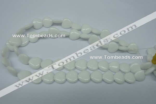 CPB350 15 inches 12*12mm heart white porcelain beads wholesale