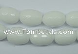 CPB355 15 inches 8*12mm faceted drum white porcelain beads wholesale