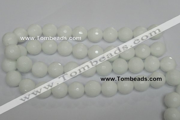 CPB38 15.5 inches 18mm faceted round white porcelain beads wholesale