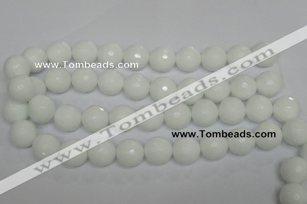 CPB38 15.5 inches 18mm faceted round white porcelain beads wholesale