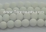 CPB411 15.5 inches 6mm round matte white porcelain beads