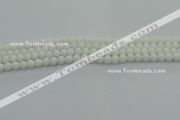 CPB411 15.5 inches 6mm round matte white porcelain beads