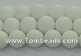 CPB412 15.5 inches 8mm round matte white porcelain beads