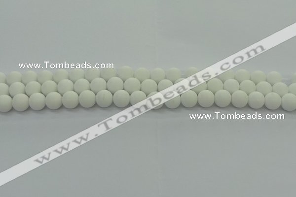 CPB412 15.5 inches 8mm round matte white porcelain beads