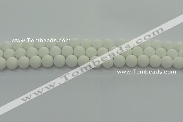 CPB413 15.5 inches 10mm round matte white porcelain beads