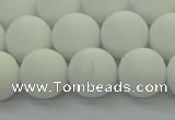 CPB414 15.5 inches 12mm round matte white porcelain beads