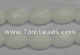 CPB47 15.5 inches 12*16mm faceted rice white porcelain beads