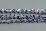 CPB502 15.5 inches 8mm round Painted porcelain beads