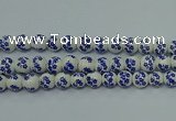 CPB504 15.5 inches 12mm round Painted porcelain beads