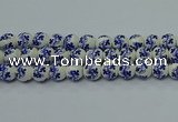 CPB511 15.5 inches 6mm round Painted porcelain beads