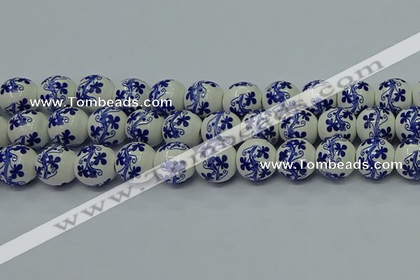 CPB512 15.5 inches 8mm round Painted porcelain beads