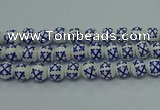 CPB522 15.5 inches 8mm round Painted porcelain beads