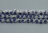CPB535 15.5 inches 14mm round Painted porcelain beads