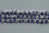 CPB535 15.5 inches 14mm round Painted porcelain beads