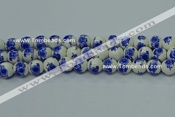 CPB541 15.5 inches 6mm round Painted porcelain beads