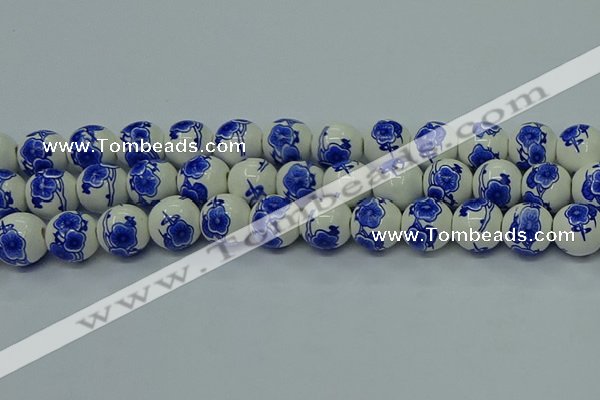 CPB542 15.5 inches 8mm round Painted porcelain beads