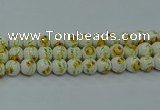 CPB563 15.5 inches 10mm round Painted porcelain beads