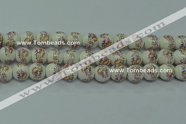 CPB571 15.5 inches 6mm round Painted porcelain beads