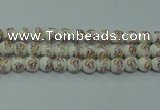 CPB572 15.5 inches 8mm round Painted porcelain beads