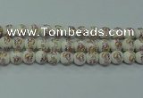 CPB575 15.5 inches 14mm round Painted porcelain beads