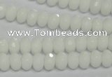 CPB58 15.5 inches 5*8mm faceted rondelle white porcelain beads