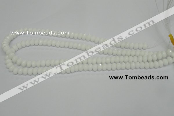 CPB58 15.5 inches 5*8mm faceted rondelle white porcelain beads