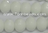 CPB62 15.5 inches 12*16mm faceted rondelle white porcelain beads