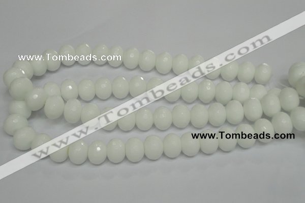 CPB62 15.5 inches 12*16mm faceted rondelle white porcelain beads