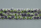 CPB621 15.5 inches 6mm round Painted porcelain beads