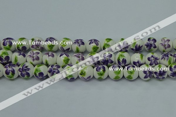 CPB622 15.5 inches 8mm round Painted porcelain beads