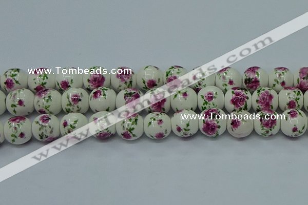 CPB631 15.5 inches 6mm round Painted porcelain beads