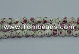 CPB632 15.5 inches 8mm round Painted porcelain beads