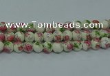 CPB651 15.5 inches 6mm round Painted porcelain beads