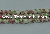 CPB652 15.5 inches 8mm round Painted porcelain beads