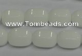 CPB66 15.5 inches 12*16mm drum white porcelain beads wholesale