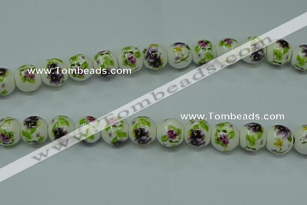 CPB662 15.5 inches 8mm round Painted porcelain beads