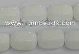 CPB67 15.5 inches 13*18mm drum white porcelain beads wholesale