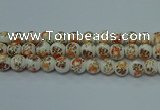 CPB675 15.5 inches 14mm round Painted porcelain beads