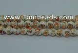 CPB675 15.5 inches 14mm round Painted porcelain beads