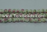 CPB681 15.5 inches 6mm round Painted porcelain beads