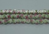 CPB682 15.5 inches 8mm round Painted porcelain beads