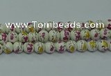 CPB692 15.5 inches 8mm round Painted porcelain beads