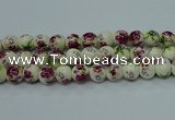 CPB701 15.5 inches 6mm round Painted porcelain beads