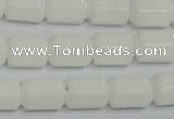 CPB75 15.5 inches 10*14mm column white porcelain beads wholesale