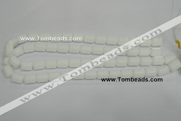 CPB75 15.5 inches 10*14mm column white porcelain beads wholesale