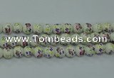 CPB771 15.5 inches 6mm round Painted porcelain beads