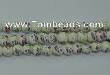 CPB772 15.5 inches 8mm round Painted porcelain beads