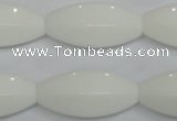 CPB81 15.5 inches 15*30mm rice white porcelain beads wholesale